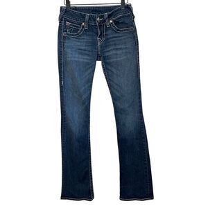 True Religion Women 27 Hi-Rise Boot Blue Denim Jeans‎ Flap Pocket